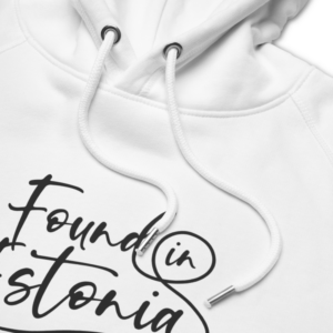 Found in Estonia podcast white hoodie